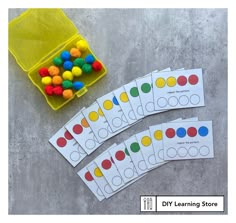 four different colored candies are on the table