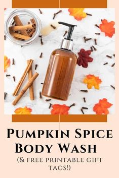 This DIY body wash is all natural! Body wash with castile soap and with essential oils to smell like pumpkin spice! Moisturizing pumpkin pie spice body wash that lathers. #diybodywash #diybodywashrecipe #moisturizingdiybodywash #pumpkinspiceeverything Pumpkin Spice Body Wash, Beeswax Recipes, Body Wash Recipe, Diy Body Wash, Bath Soak Recipe, Homemade Body Wash, Goat Milk Bath, Diy Cinnamon, Diy Pumpkin Spice