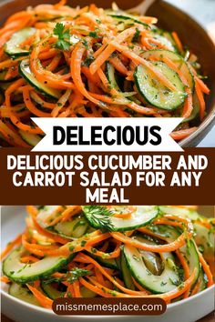 delicious and healthy salad with cucumber and carrots is an easy meal to make at home