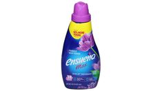 an empty bottle of ensinenoc mouthwash with purple flowers on the side