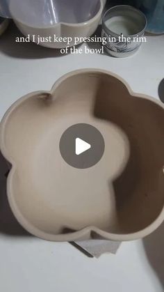 a bowl is shown with the words, and i just keep pressing in the rim of the bowl