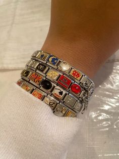 Aesthetic Bracelet, Bracelet Aesthetic, Dope Jewelry Accessories, Italian Bracelet, Italian Charms, Cute Friendship Bracelets, Bracelet Shop