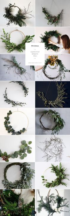 several different images of wreaths with flowers and greenery on the top, bottom right