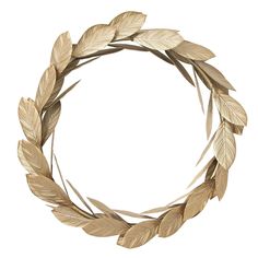 a wreath made out of leaves on a white background