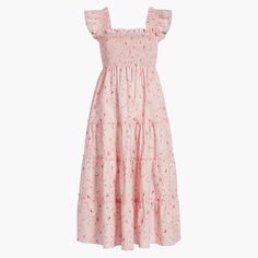 Nwt Limited Edition Phenomenal X Hill House Home X Bridgerton Nap Dress Color: Pink With Rose And White Hand Painted Chinoiserie Pattern Size: Xs Hill House Home, Bridgerton Inspired, Nap Dress, Tiered Midi Skirt, Hill House, House On A Hill, House Dress, Striped Linen, Maternity Dresses