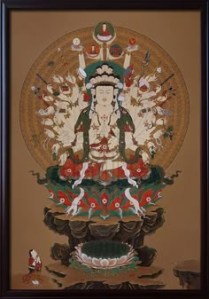 an image of a buddha statue on display in a frame