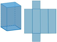 two blue boxes are next to each other on a white background, one is cut out and the other is closed