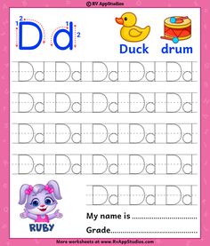 the letter d is for duck drum in this worksheet, you can use it to