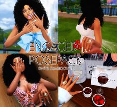 an animated image of a woman with her hands on her face and the words engaged pose pack