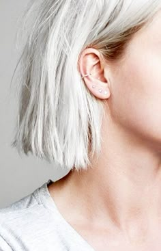 White Hair, Piercings, A Woman, Hair, White