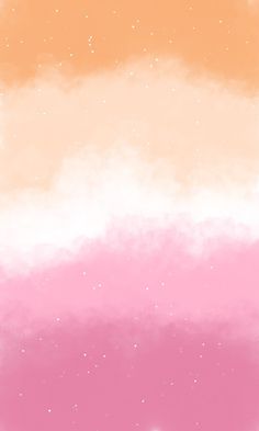 an orange, pink and white background with some stars in the sky on top of it