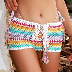 Bambi Shorts – Andi Bagus Andi Bagus, Come Undone, Body Inspiration, Cotton Crochet, A Song, Crochet Bikini, Crochet Top, Boho Fashion, Hand Made