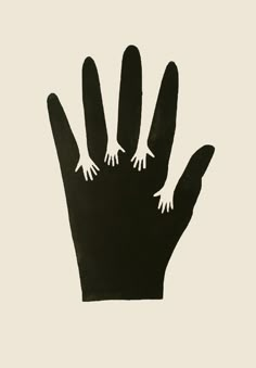 a black hand with white hands on it