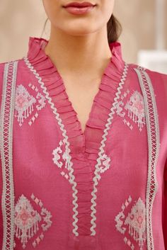 Organza Kurta, Bead Tassels, Beautiful Neck, Kurti Neck, Long Kurti Designs