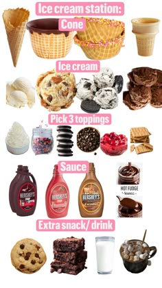 an ice cream poster with different types of desserts