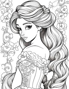 disney princess coloring pages for adults and kids to print out on their own wallpapers