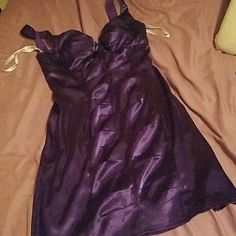 Oh My My, Oh Hell Yes! Form Fitting Purple Satin Sheen, Very Soft, Little Bra Pads So You Don't Need A Bra. Nwt Purple Mini Dress With Sweetheart Neckline For Party, Fitted Purple Dress With Lined Bodice, Purple Mini Dress With Fitted Bodice For Party, Purple Party Mini Dress With Fitted Bodice, Purple Dress With Lined Bodice For Party, Purple Dress With Sweetheart Neckline For Party Season, Purple Party Dress With Lined Bodice, Purple Mini Dress For Wedding Party Season, Purple Mini Dress For Wedding Party