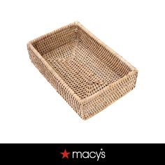 a wicker tray with the words macy's on it and an image of a basket