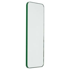 a green mirror on a white background with clipping for the bottom edge and sides