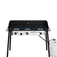 the camp chef gas stove with propane burner is ready to be used for cooking