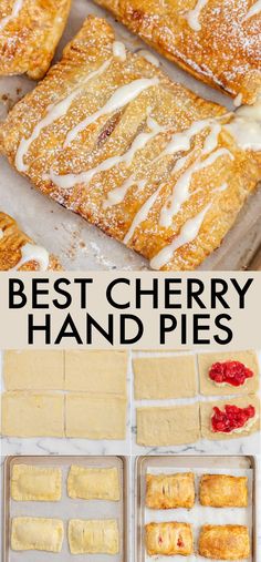 the best cherry hand pies are made with fresh cherries and powdered sugar