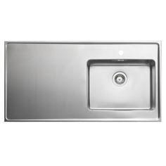 stainless steel kitchen sink with drainer and faucet, single bowl for undermounting