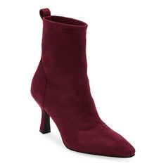 These Worthington women's Olympia booties are a chic style for cooler temps. Made from soft faux suede in a fall-worthy burgundy hue, this pull-on pair has a 1.75-inch flared heel, a pointed toe and a comfortable memory foam insole. Wear them with jeans or a dress. Features: Memory FoamClosure Type: Pull OnFootwear Technology: Memory Foam InsoleBoot Shaft Height: 6 InchesShoe Heel Height: 1 3/4 InchesUpper/Outer Base Material: 100% PolyuretheneShoe Lining Material: Polyurethane, NylonSole Materi Shoes Booties, Olympia, Faux Suede, Bootie Boots, Chic Style, Memory Foam, Heel Height, Thing 1, Women Shoes