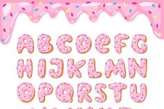 the alphabet is made up of donuts and sprinkles