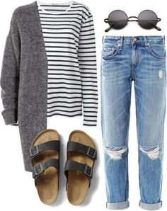 Boyfriend Jeans Outfit, Birkenstock Outfit, Mode Casual, Mode Inspo, 가을 패션, Looks Style, Mode Inspiration, Outfit Casual, Street Styles