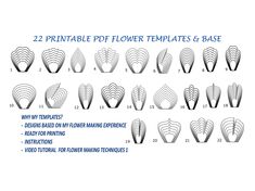 the instructions for how to make paper flower templates and base, with text below