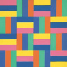 an abstract painting with multicolored squares