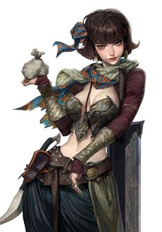 a woman dressed in steampunk clothing and holding a bird on her arm with both hands