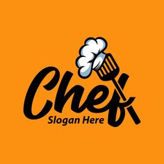 Restaurant Logo Design Template. Chef logo vector, chef hat sign, etc. Event Poster Design Inspiration, Cartoon Chef, Mom Kitchen, Bakery Design Interior, Kitchen Logo