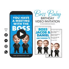 a video birthday card with an image of a baby in a suit and tie on it