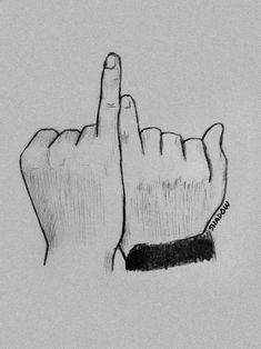 a drawing of two hands making the middle finger sign