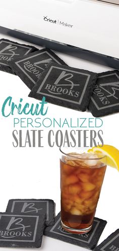 the coasters are designed to look like slate coasters