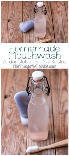 Refresh, cleanse, and heal with this natural, homemade mouthwash that is alcohol free, inexpensive, and easy to make yourself! (A dentist's recipe and tips!) #DIY #mouthwash #natural #thethingswellmake #miy #oralcare Clean Alternatives, Pampering Ideas, Diy Mouthwash, Homemade Medicine, Homemade Mouthwash, Homestead Recipes, Mouth Wash