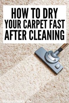 a carpet with the words how to dry your carpet fast after cleaning