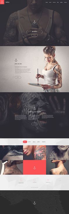 the website design for tattoo studio