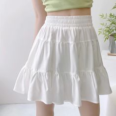 Lasaky - High-Waisted Academia Sweet Mini Skirt Skirts Korean, Mini Skirt Summer, Muslim Dresses, Alt Clothes, Korean Fashion Casual, Black And White Skirt, A Line Mini Skirt, White Skirt, Abaya Fashion