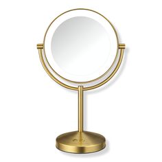 Brass Halo Double-Sided Lighted Makeup Mirror - Conair | Ulta Beauty Gold Makeup Mirror, Lighted Makeup Mirror, Gold Makeup, Makeup Mirror With Lights, Best Makeup, Makeup Mirror, Ulta Beauty, Greys Anatomy, Best Makeup Products