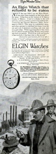 Watch Ads, Elgin Watch, Vintage Clocks, Watch Ad, Vintage Pocket Watch, Vintage Clock, Vintage Ads, Vintage Watches, Pocket Watch