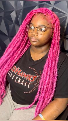 Pink distressed locs🩷hair is always included in my styles🤩 #locstyles #pink #pinkhair #pinkbraids #pinklocs #distressedlocs #pinkdistressedlocs #pinkknotlessbraids #pinkwiginstall #pinkwig #pinkaesthetictheme #pinkaesthetictheme #pinknails #pinkvenom #fauxlocs #fauxlocsinspiration #softlocs #braidsblackgirl #blackgirlpinkhair Pink Soft Locs Black Women, Pink Distressed Locs, Pink Faux Locs Black Women, Locs Black Women, Distressed Locs, Soft Locs, God Made You