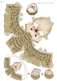 an animal paper doll is shown with other items