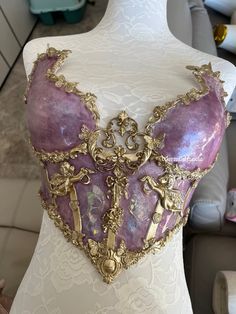 Angel Purple Opal Bones Resin Mermaid Corset Bra Top Cosplay - Etsy