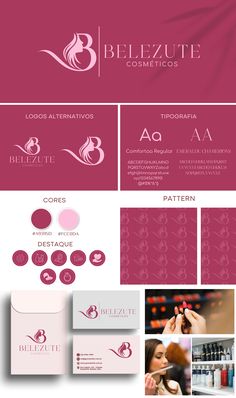 the logo and business card design for belzette cosmetic