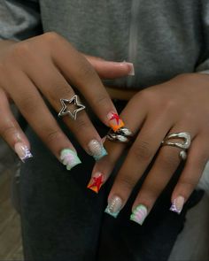 Tapered Square Nails, Hard Nails, Colored Acrylic Nails, Dope Nail Designs, How To Book, Exotic Nails