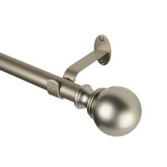 an image of a metal curtain rod with a ball on the end and one arm