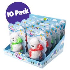 10 packs of stuffed animals in the packaging