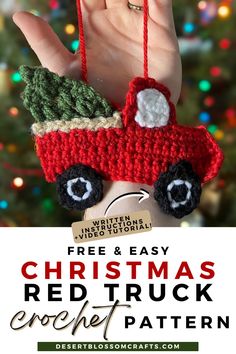 crochet red truck ornament Crochet Red Truck, Kat Haken, Holiday Crochet Patterns, Truck Ornament, Ornament Crochet, Crochet Christmas Ornaments Free, Crochet Ornament Patterns, Christmas Crochet Patterns Free, Crocheted Christmas